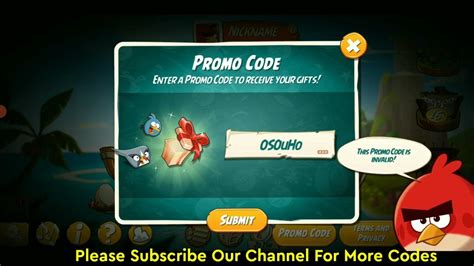 promo codes angry birds 2